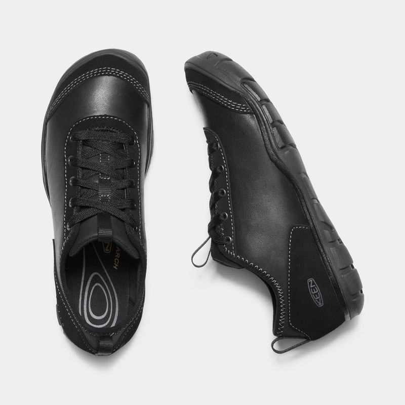 Keen 靴 | キーンハッシュレザーCnx アウトドア シューズ レディース 黒 | 804371-ZIW